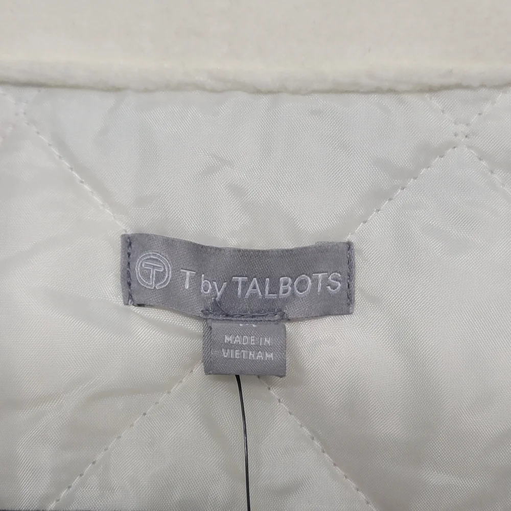 Talbots Quilted Mixed Media Jacket Blue Red Watercolor Garden - Picture 10 of 13